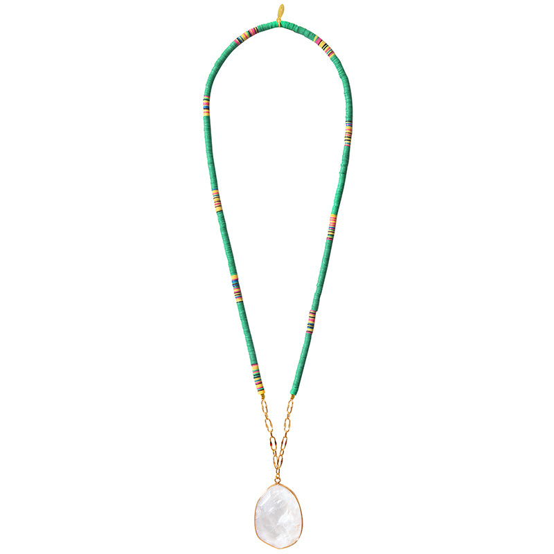 Green Heishi Stone Necklace