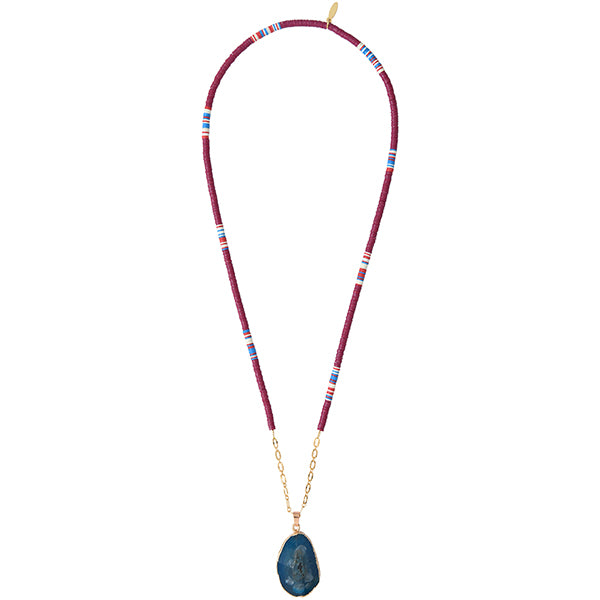 Burgundy Heishi Stone Necklace