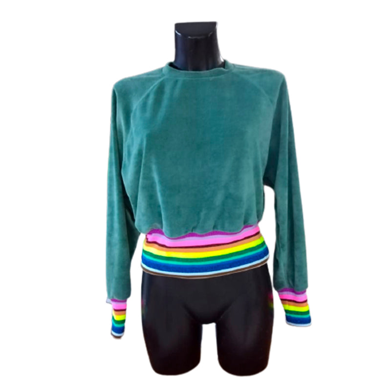 Rainbow Velvet Sweat Shirt 1