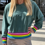 Rainbow Velvet Sweat Shirt 1