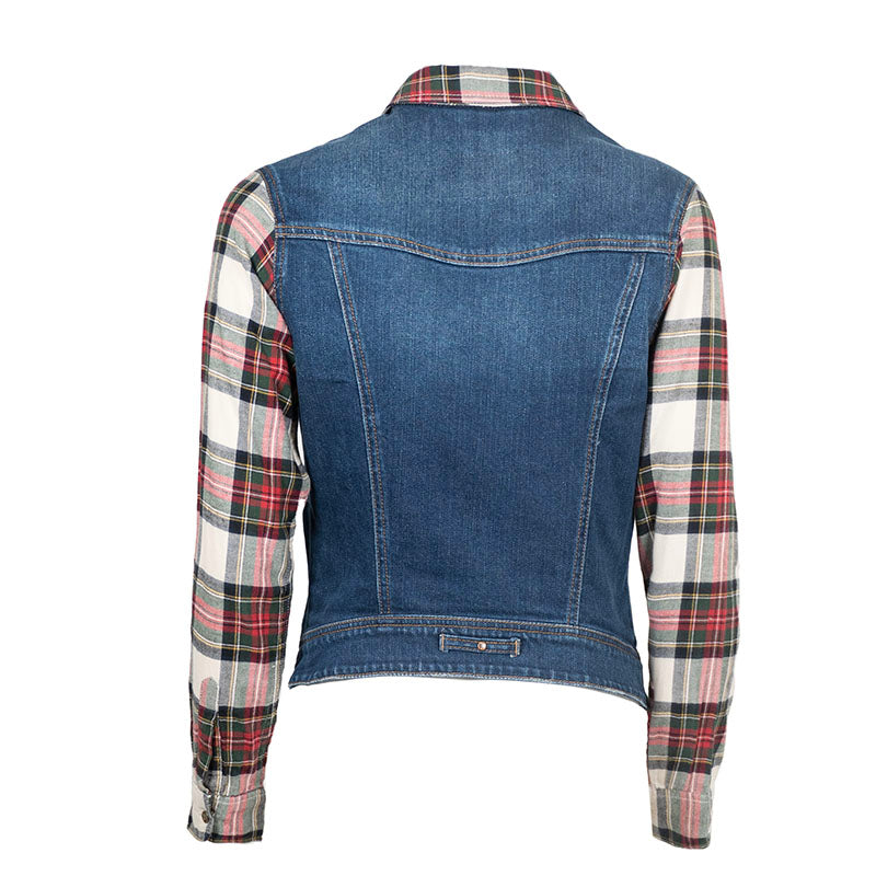 Veste en Jean avec Manches en Chemise Bucheron Upcycling