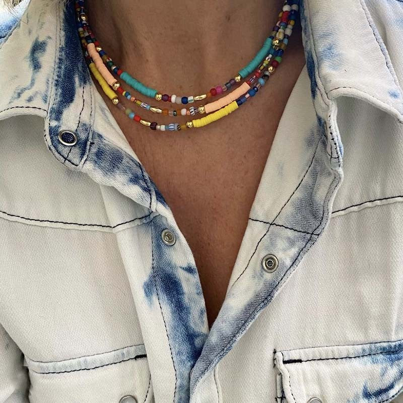 Beaded sales beach necklaces