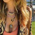 Grey Heishi Tassel Necklace